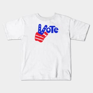 Vote - Vintage Peace Sign "V" (Full Color) Kids T-Shirt